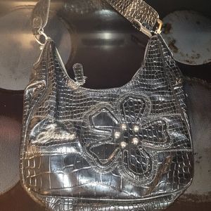 Black Guess Purse with Silver detailing